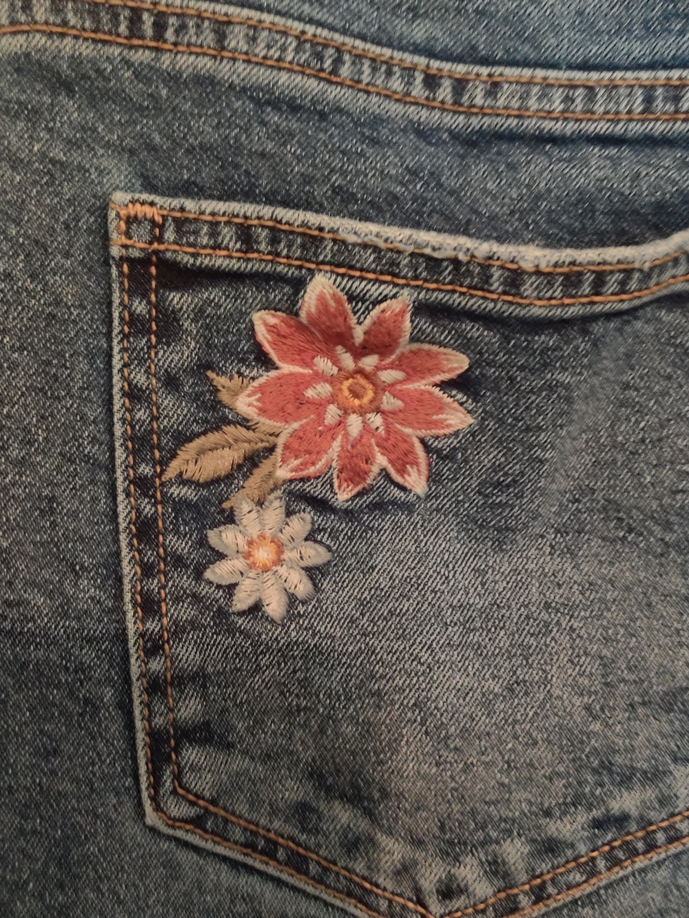 Driftwood Stella Bloom Embroidered Jeans in Dark Blue - Floral Detail - Picture 4 of 10